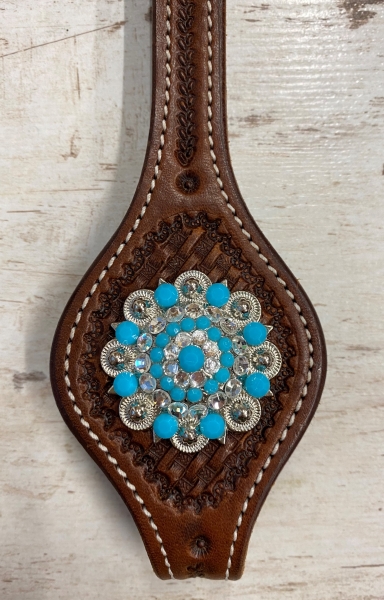 Glitzer Concho turquiose/white